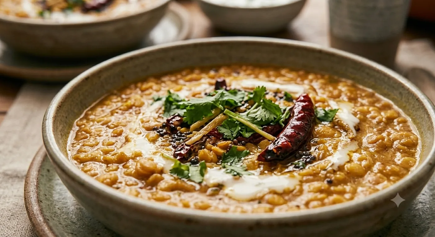 Krimidinner Essen: veganes Linsen-Dal