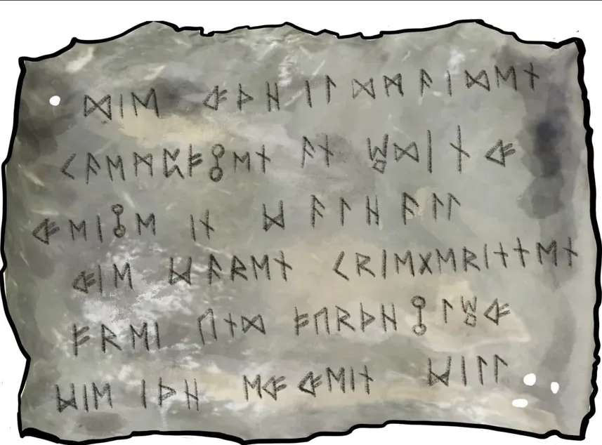 Runentafel mit geheimnisvoller Inschrift